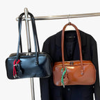 Vintageinspirerad strukturerad arbetsväska i tote-modell