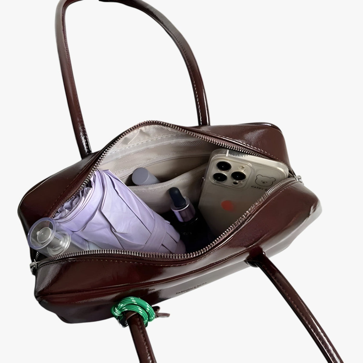Vintageinspirerad strukturerad arbetsväska i tote-modell