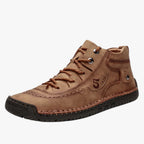 Hand-Stitched Faux Leather Loafers with Flexible Sole