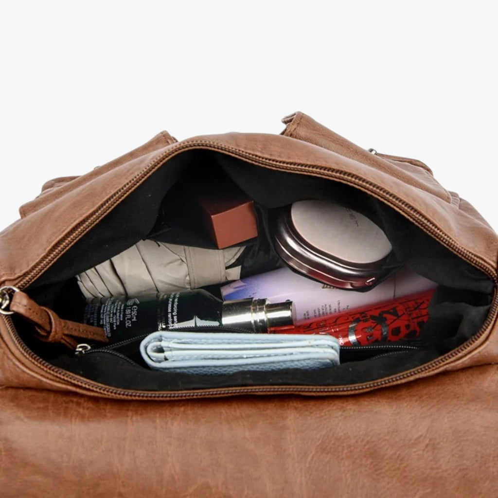 Retro-Style PU Leather Shoulder Bag with Adjustable Strap