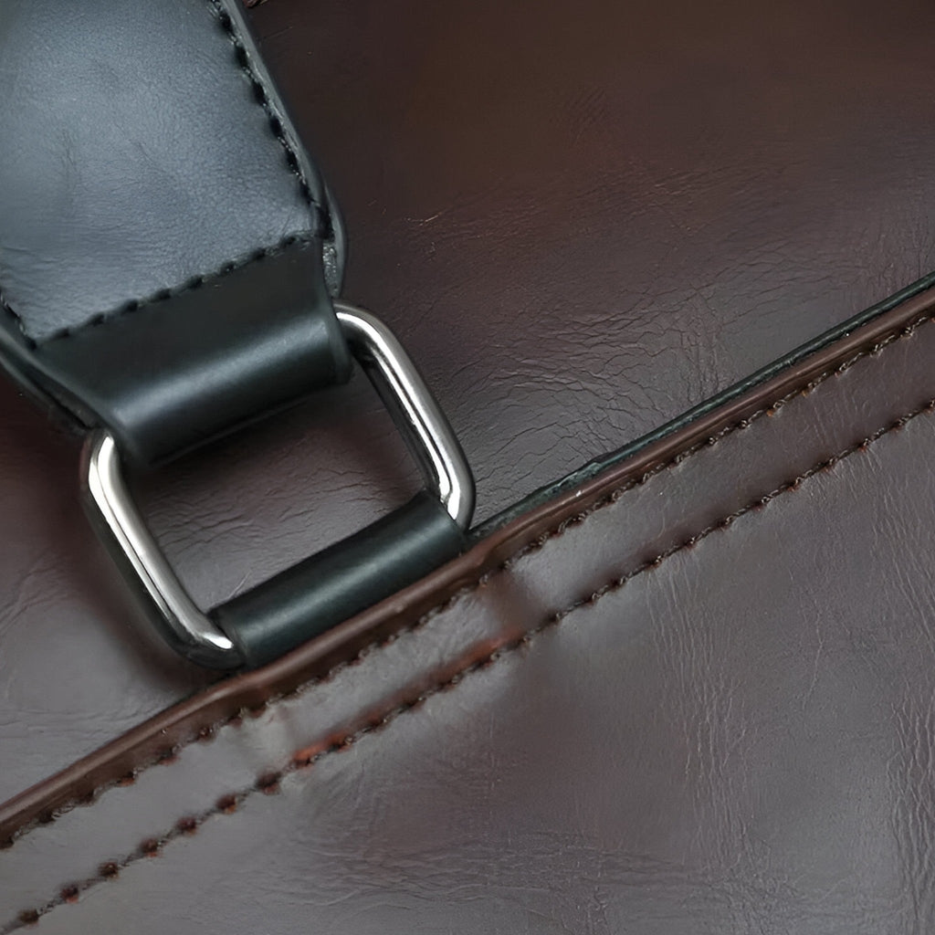 Faux Leather Handbag with a Padded 14-Inch Laptop Compartment