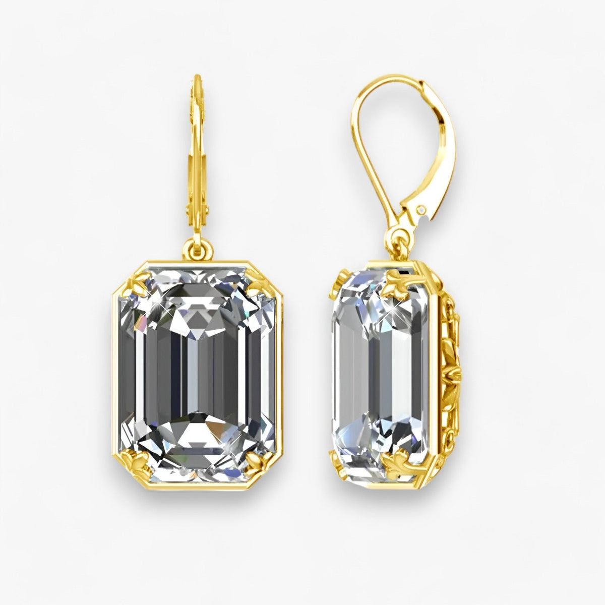 Gemstone Dangle Earrings with Gold and Silver Accents
