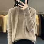 Hooded Sweatshirt with Collar and Soft Warm Feel