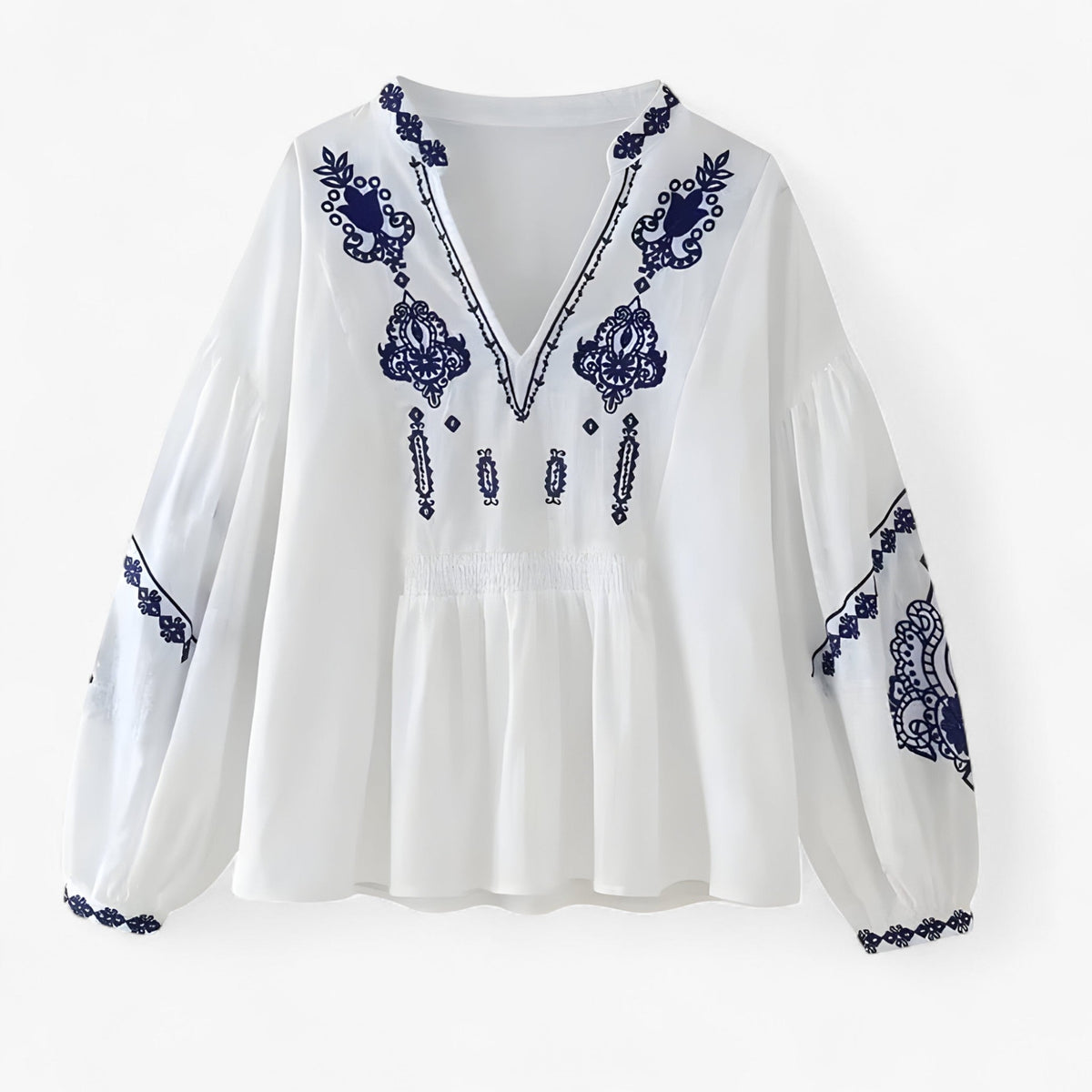 Boho Embroidered Blouse with Loose Breathable Fit