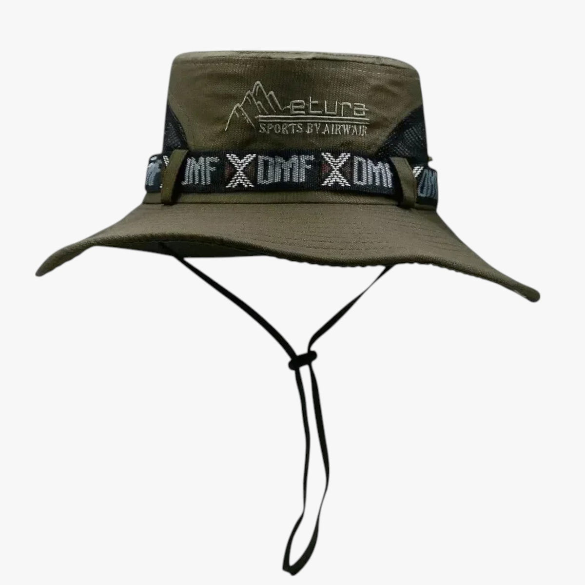 Sombrero de sol de ala ancha para hombre con paneles de malla transpirable