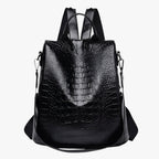 Soft Faux Leather Backpack with Anti-Theft Back Zip Pockets