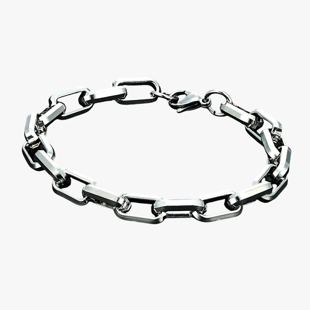 Pulsera de hombre de eslabones de acero inoxidable en negro y dorado