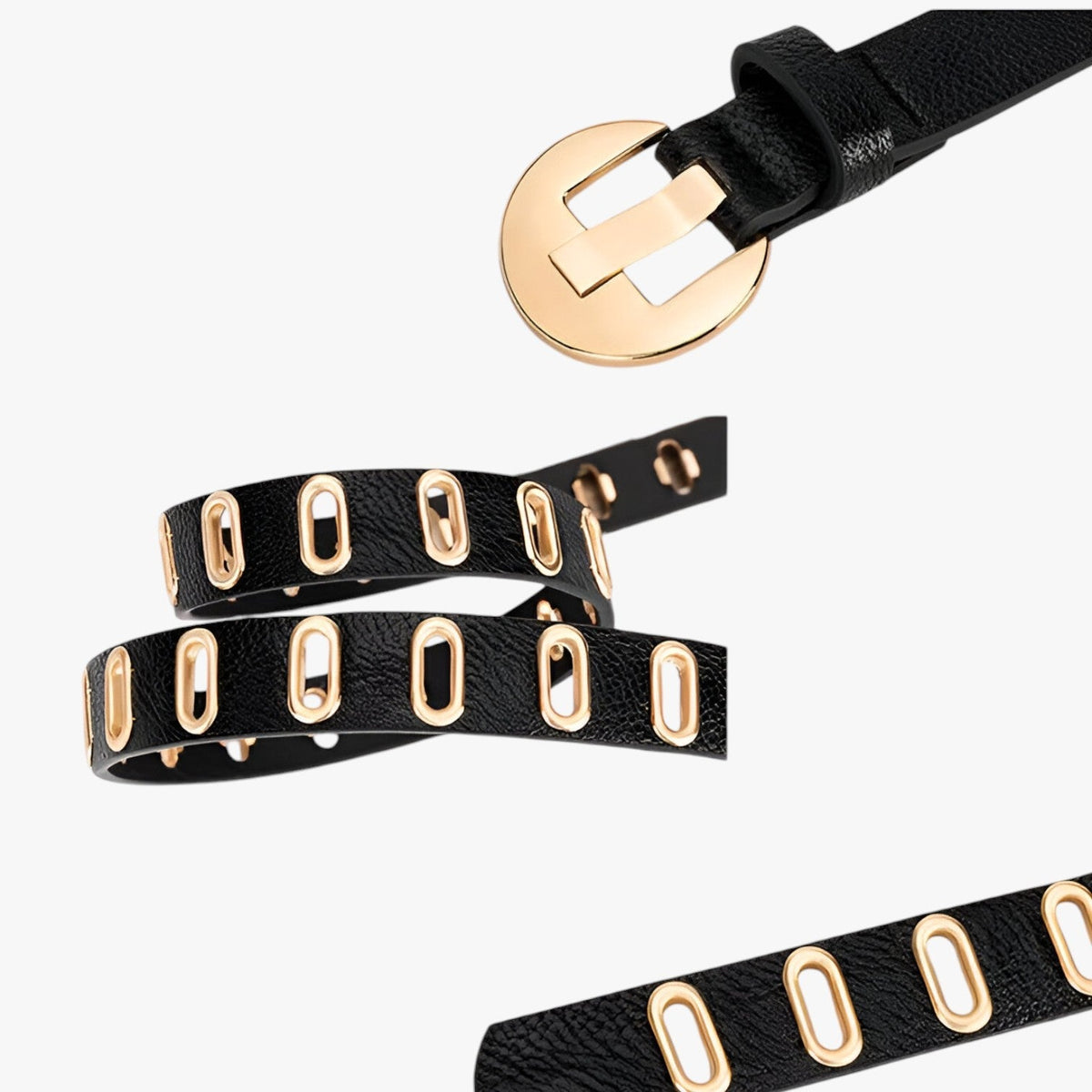 Adjustable Alloy Buckle Belt in a Grunge Punk Style