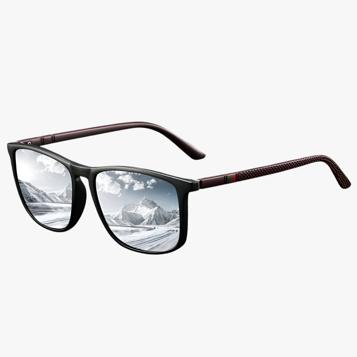 Vintage Striped Polarised Sunglasses with Retro Detailing