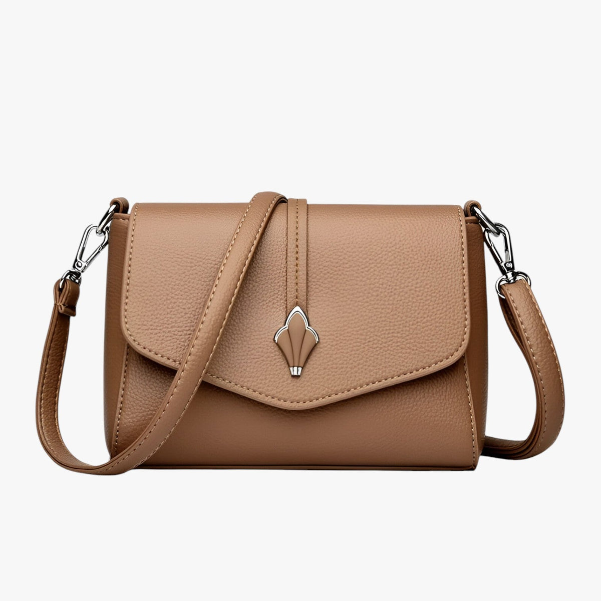 Structured PU Leather Shoulder Bag with Adjustable Strap