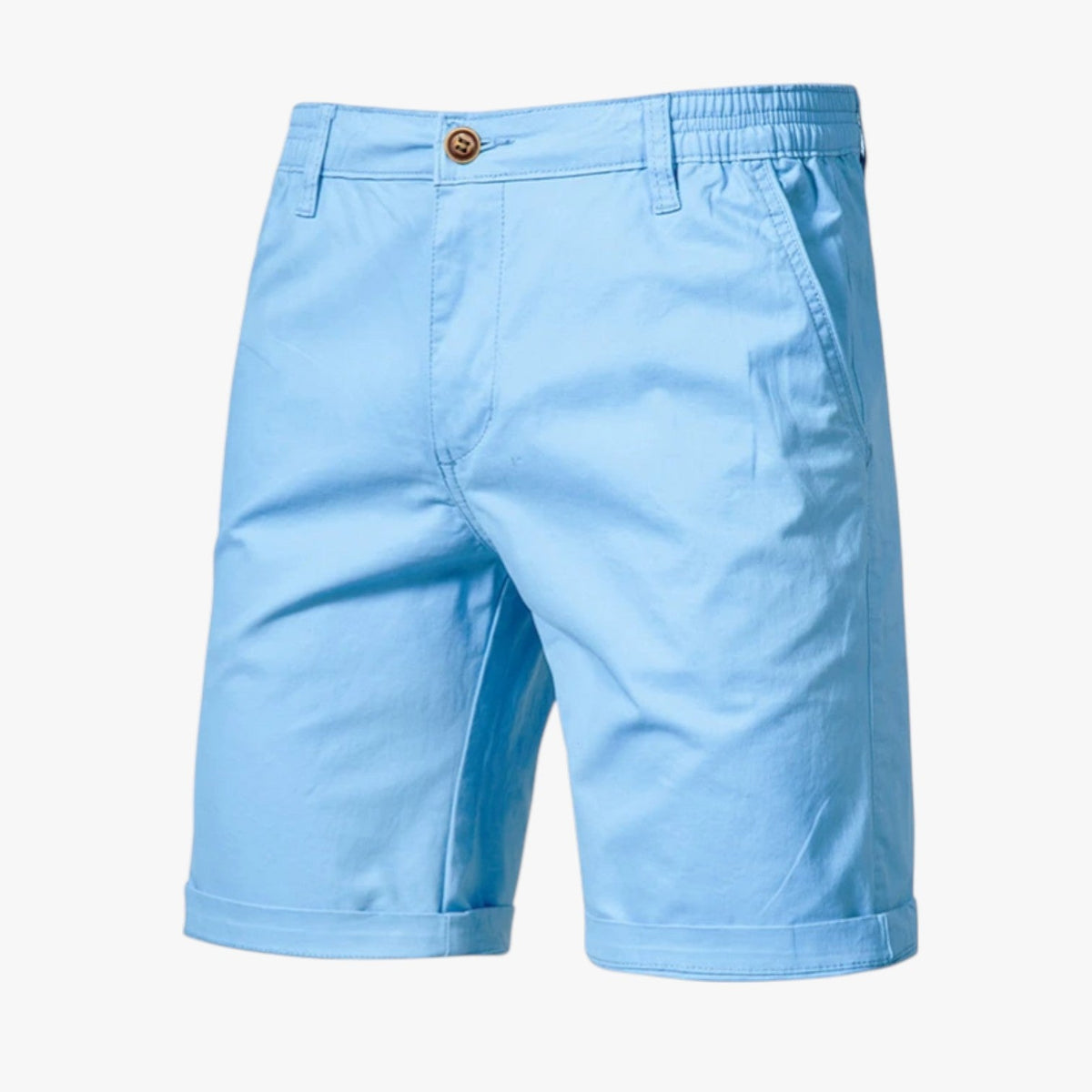 Stretch Cotton Shorts with Elastic Waistband for Men