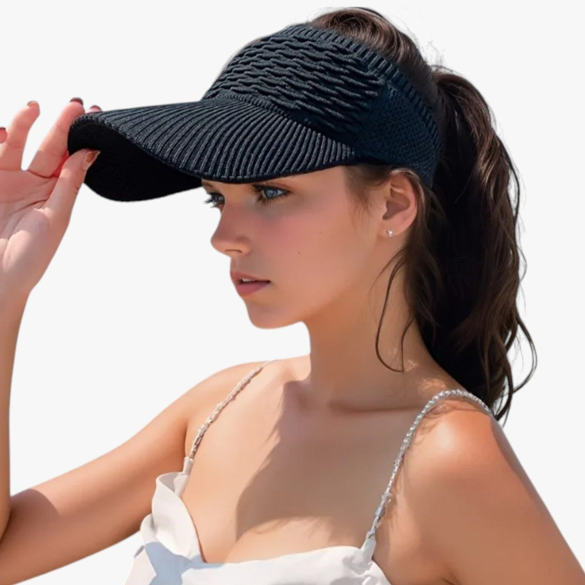 Sombrero de verano de ala ancha con ajuste elástico y transpirable