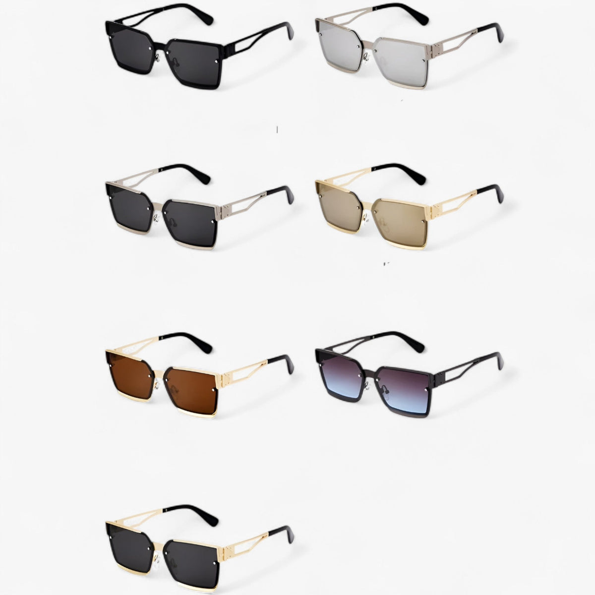 Square Metal Frame Sunglasses with a Vintage Punk Edge