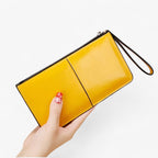 Vintage-Style PU Leather Wallet with Wrist Strap