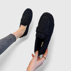 Lined Slip-On Loafers with Rubber Slip-Resistant Sole