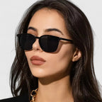 Retro Rectangle Sunglasses with Vintage Frame