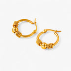 Woven Gold-Tone Earrings with Classic Pattern