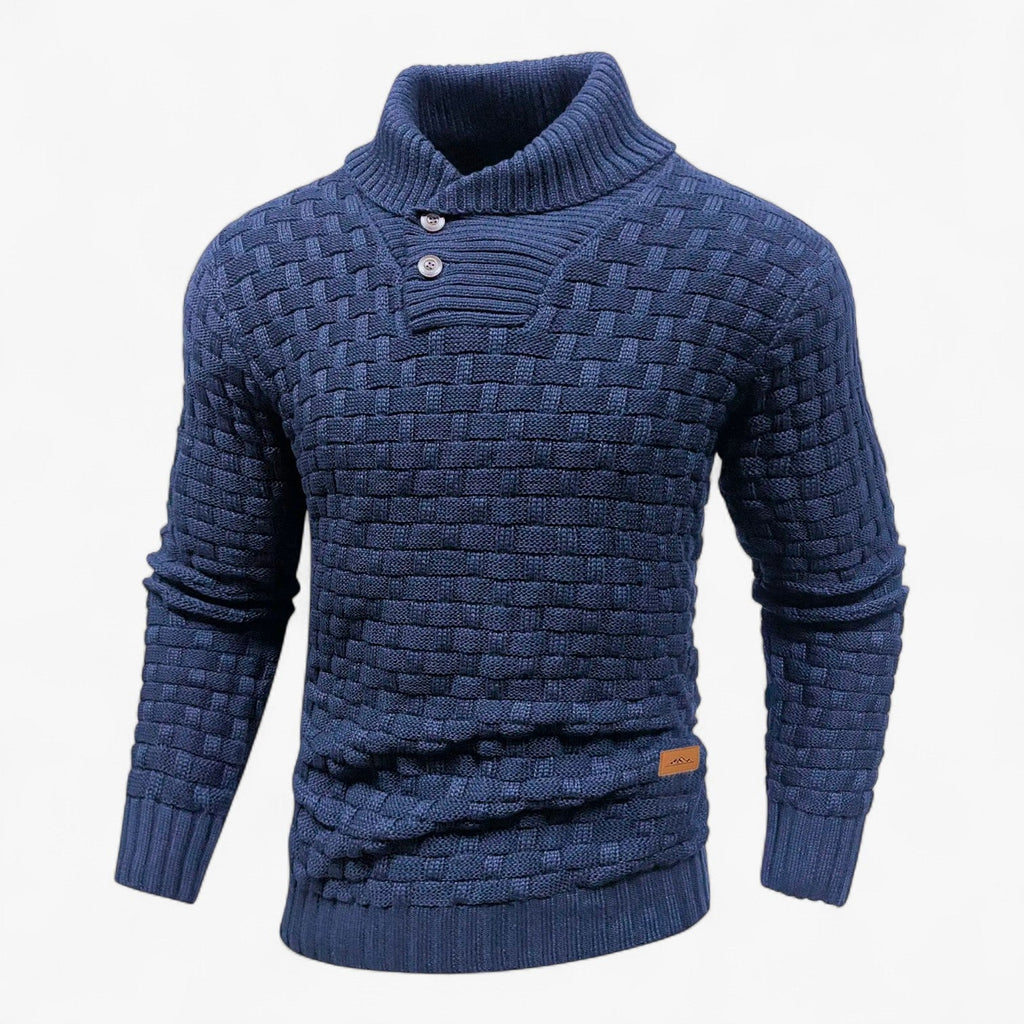 Ribbed Crewneck Knit Jumper for Men in Soft Yarn