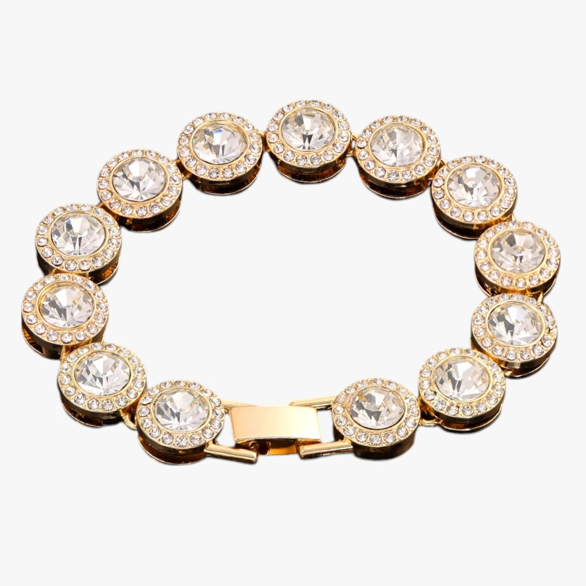 Crystal Tennis Bracelet with Heart Charm Detail