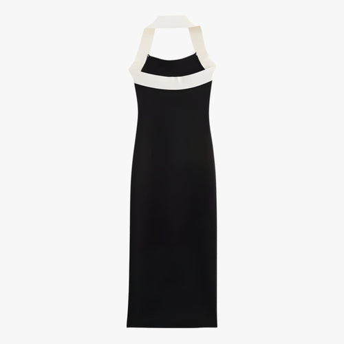 Asymmetric Maxi Dress with Tied-Back Detail