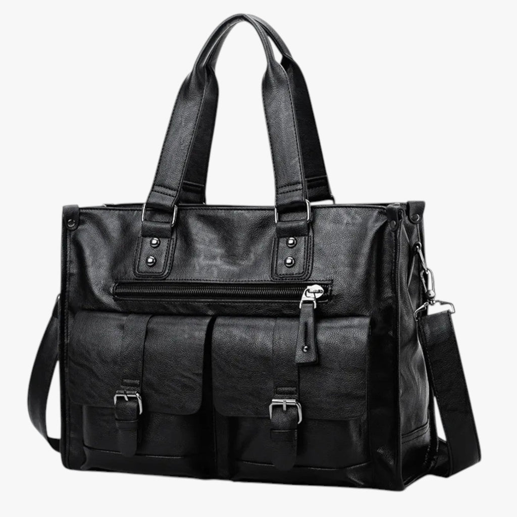 Bolso de hombro de piel sintética PU con compartimento para portátil para el trabajo
