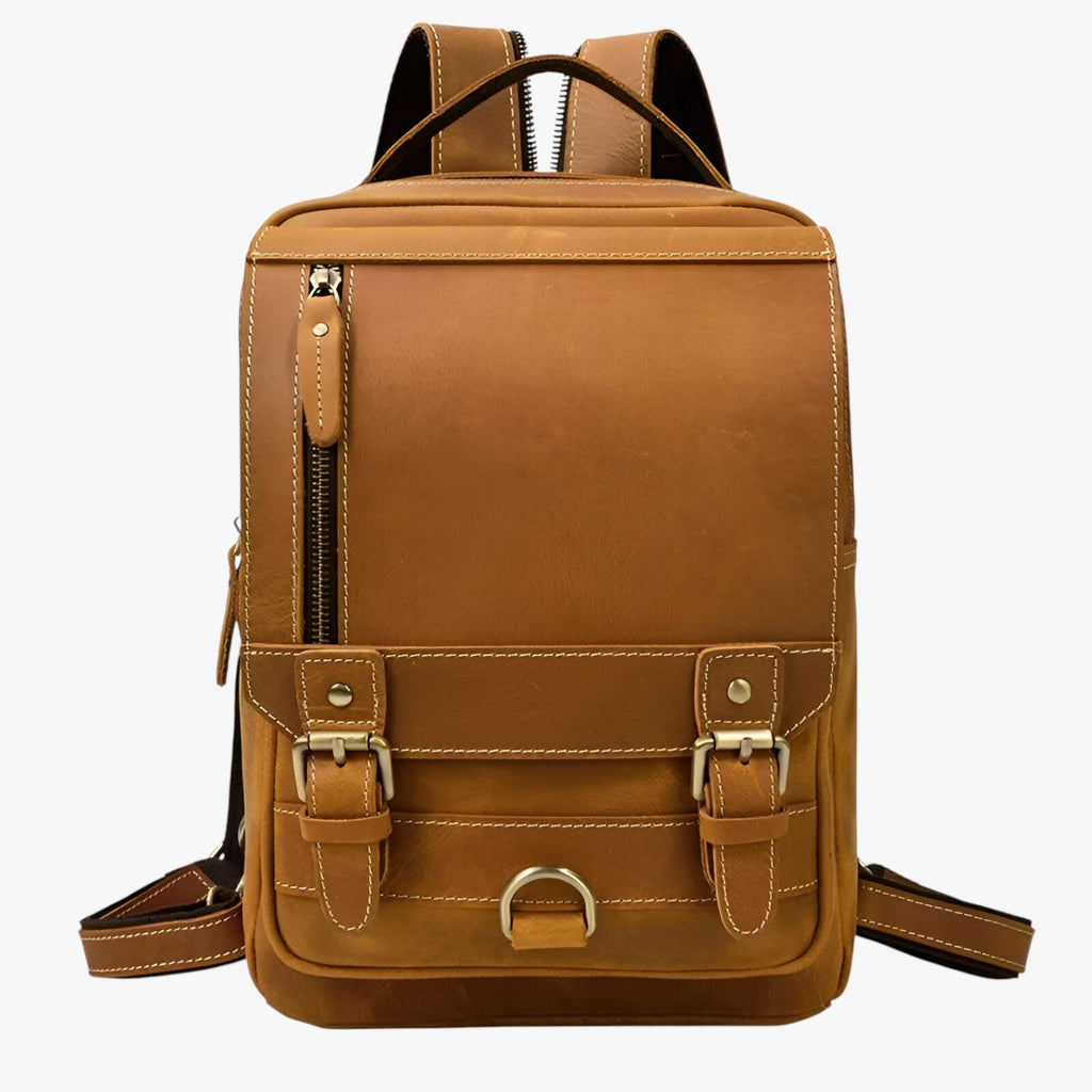 Convertible Backpack with a Vintage Faux Leather Finish