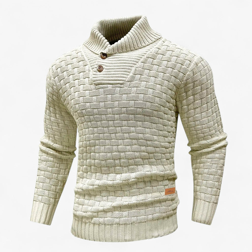 Ribbed Crewneck Knit Jumper for Men in Soft Yarn