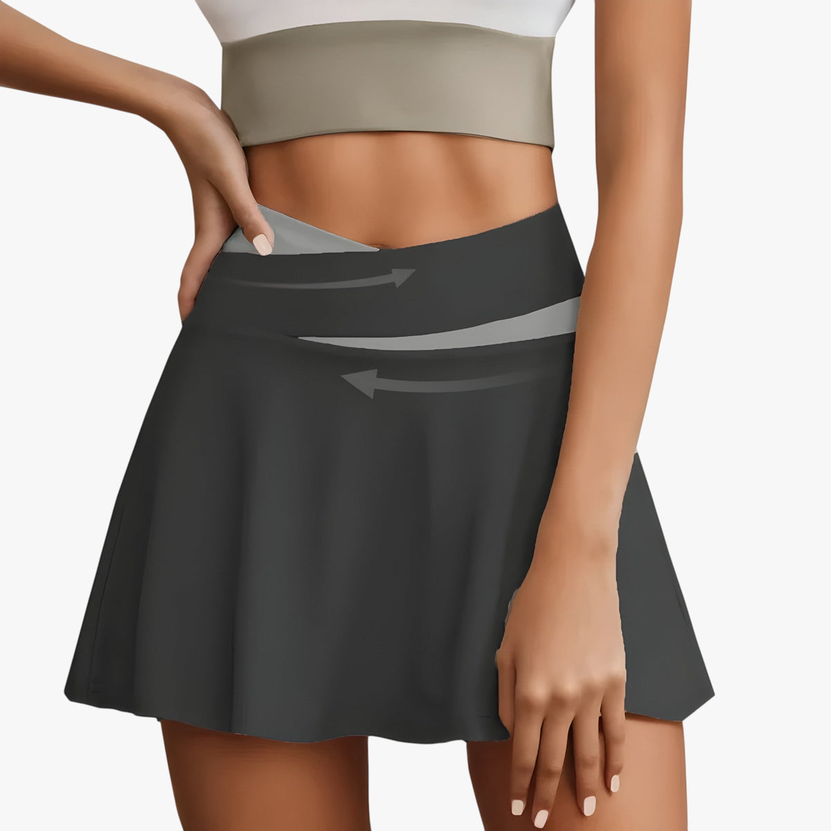 High-Waisted Sports Skort with Built-In Shorts