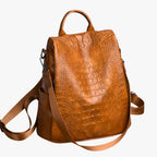 Soft Faux Leather Backpack with Anti-Theft Back Zip Pockets