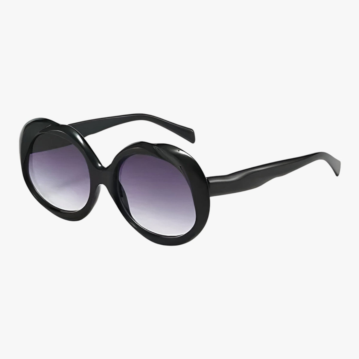 Oval retro sunglasses with a subtle punk-inspired edge