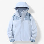 Unisex Water-Resistant Outdoor Jacket with Adjustable Hood