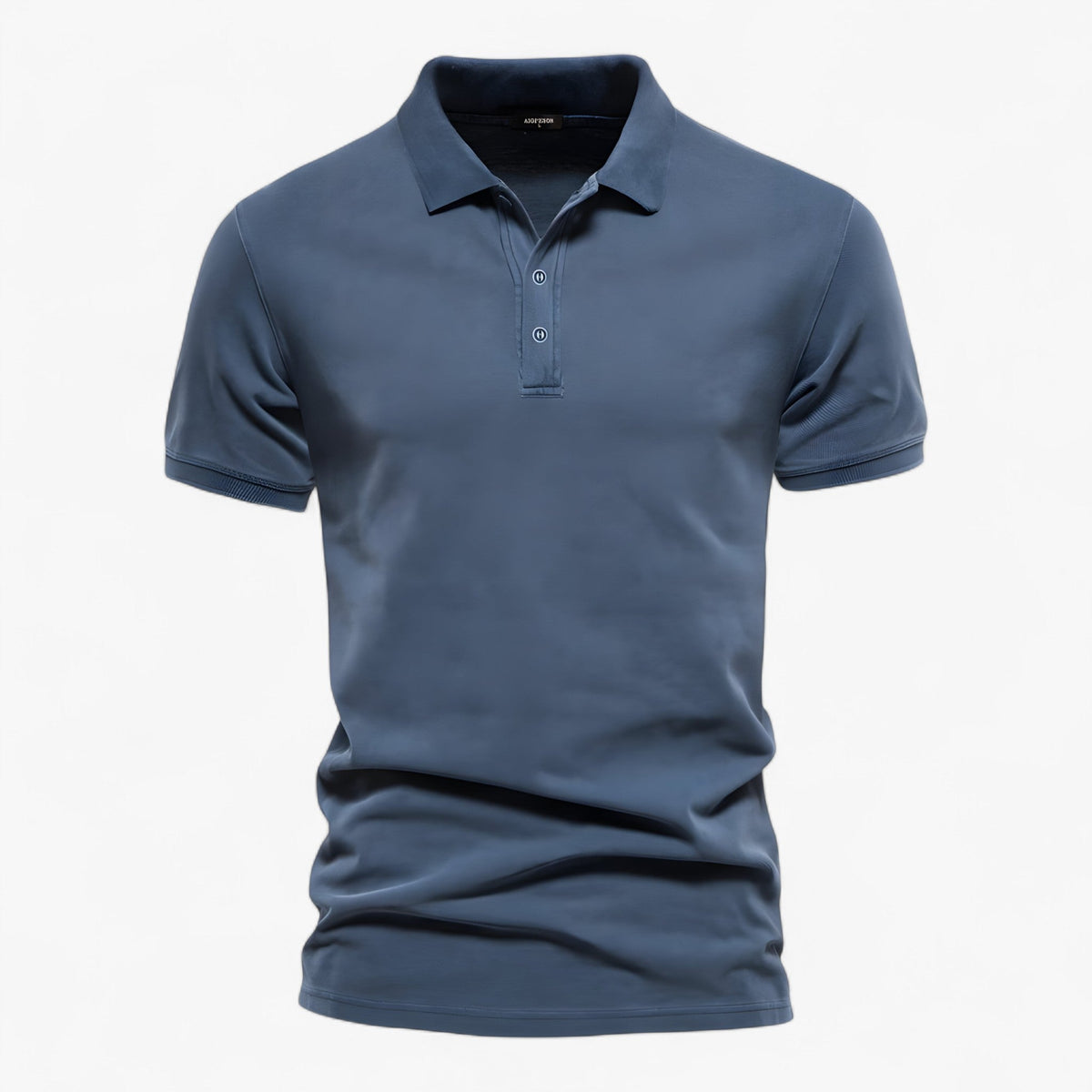 Polo de algodón de corte ajustado con cuello reforzado