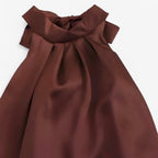 Backless Satin Midi Dress with Lace-Up Back