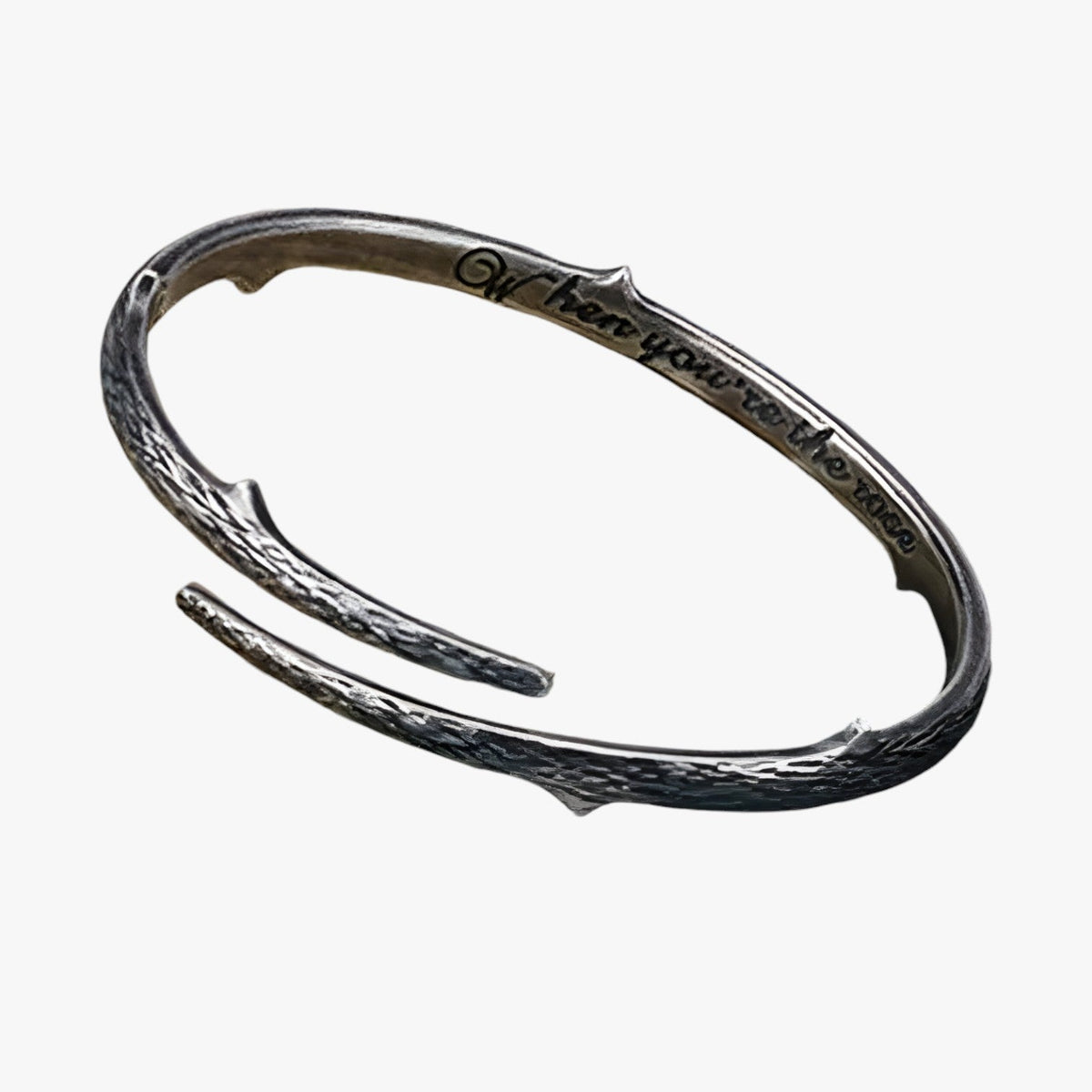 Rigid Silver-Tone Bracelet in Vintage Punk Style