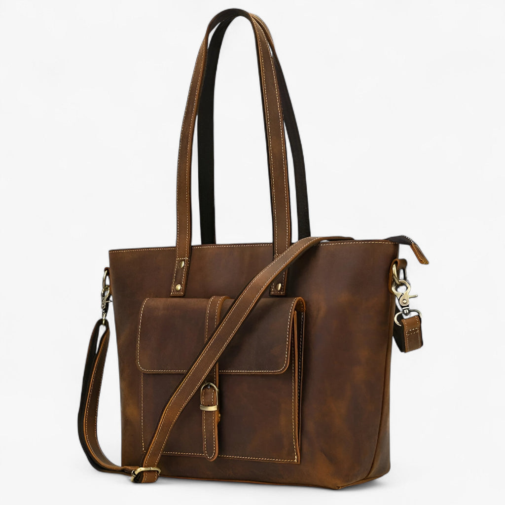Bolso tote de piel sintética con capacidad para portátil de 14 pulgadas