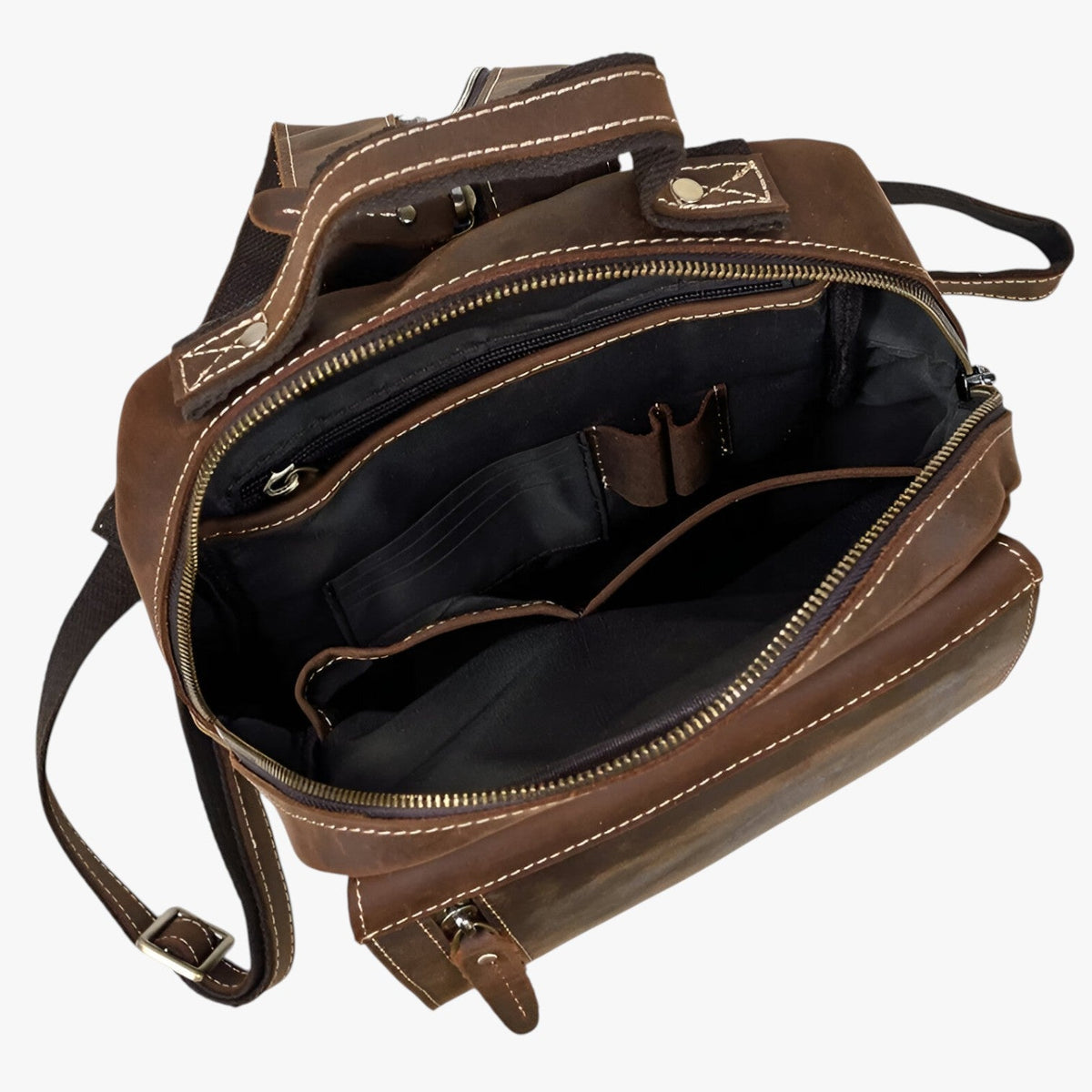Convertible Backpack with a Vintage Faux Leather Finish