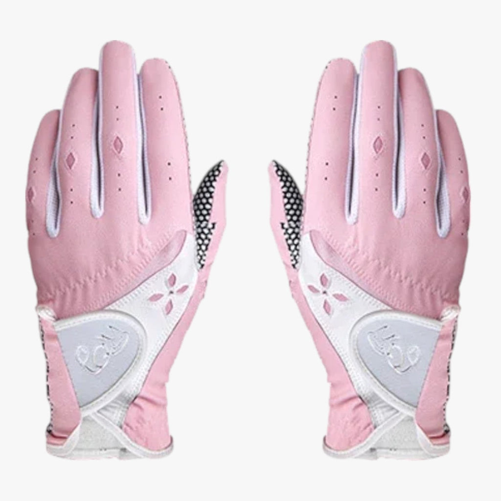 Guantes de golf antideslizantes de piel sintética PU con paneles de malla transpirable