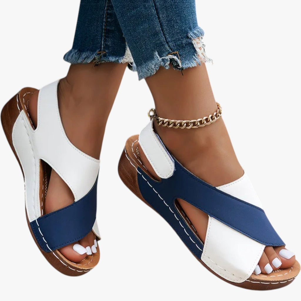 Sandalias de cuña con diseño transpirable de puntera abierta