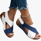 Sandalias de cuña con diseño transpirable de puntera abierta