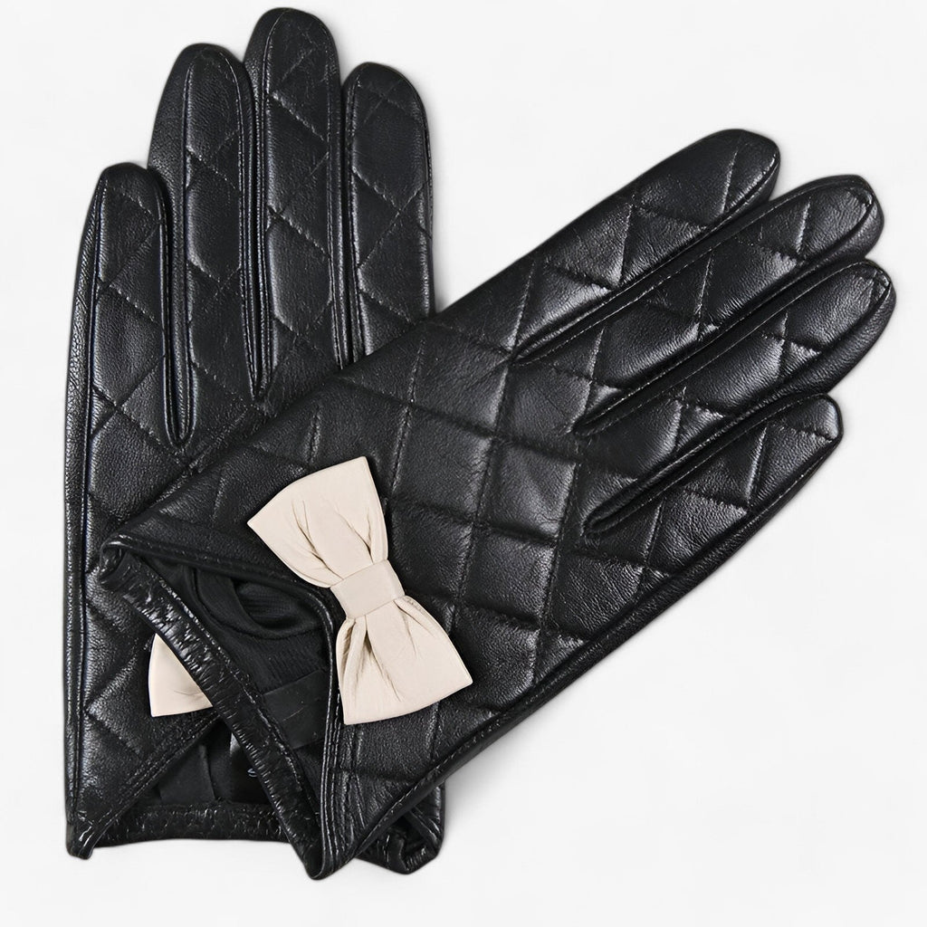 Warm Lined Gloves with Touchscreen Tips and Bow Detail
