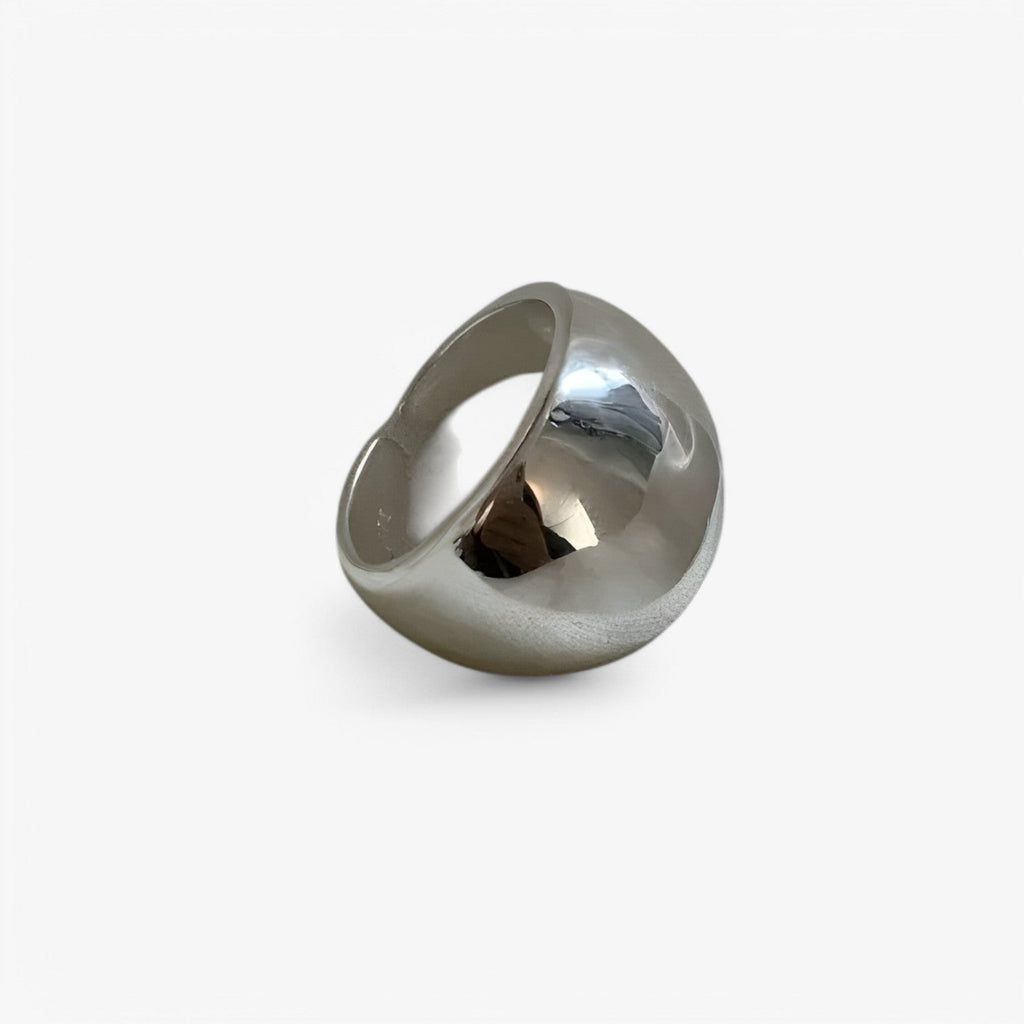 Adjustable Silver-Tone Ring with a Minimalist Design