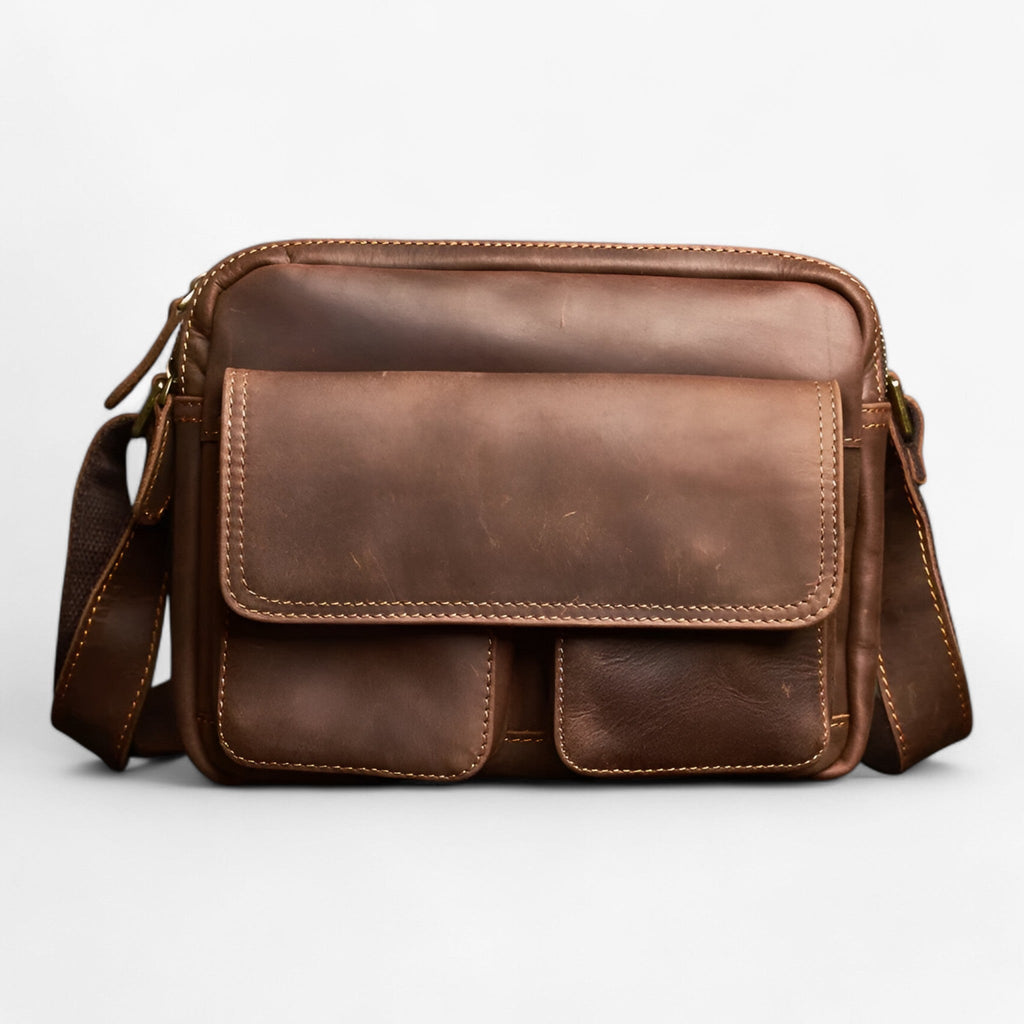 Faux Leather Messenger Bag for Work and Travel