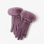 Guantes compatibles con pantalla táctil y acabado en velour
