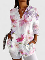 Colourful Print Blouse with Relaxed Fit
