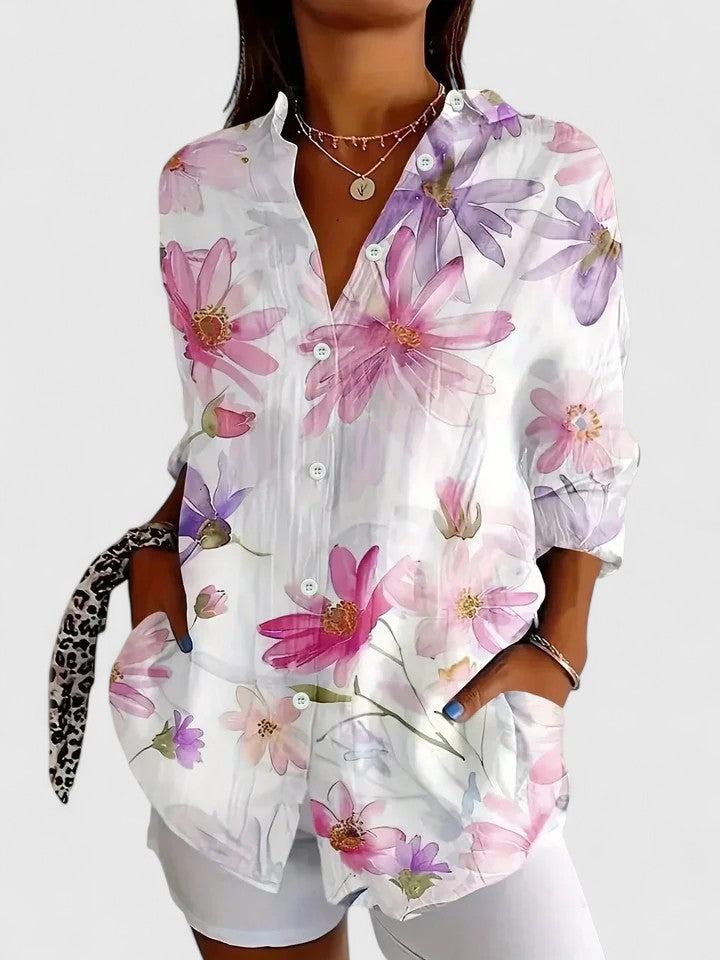 Colourful Print Blouse with Relaxed Fit