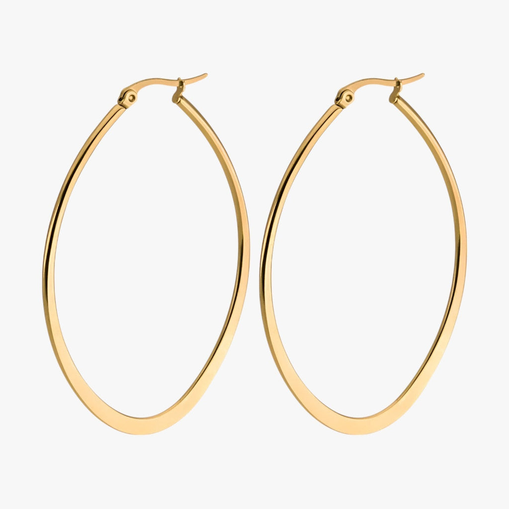 Gold-Coloured Hoop Earrings in Stainless Steel