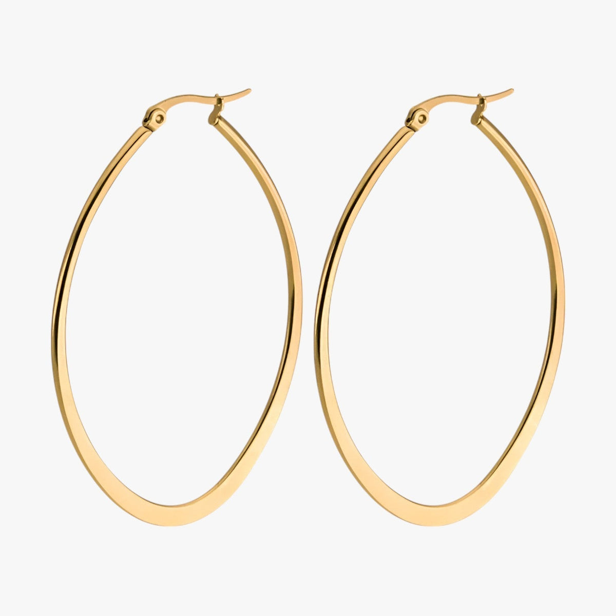 Gold-Coloured Hoop Earrings in Stainless Steel