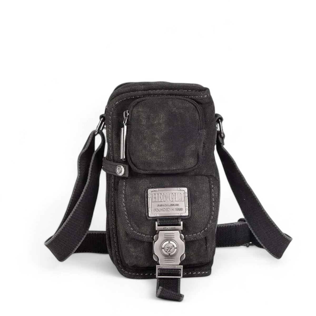 Woven Crossbody Bag with Faux Leather Details