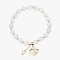 Adjustable Opal Bead Bracelet with Lucky Cat Charm
