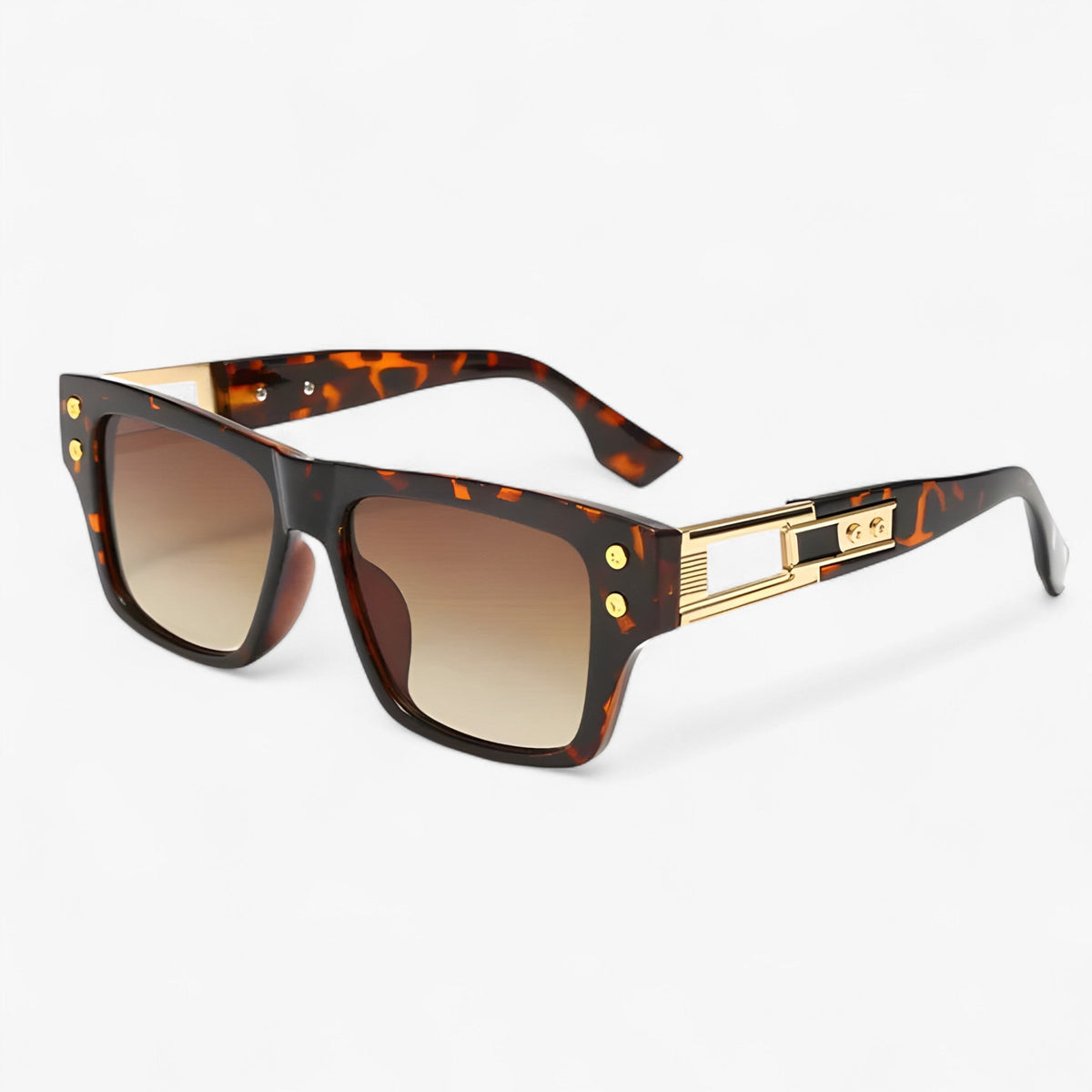 Fyrkantiga unisex vintagesolglasögon med symmetrisk form